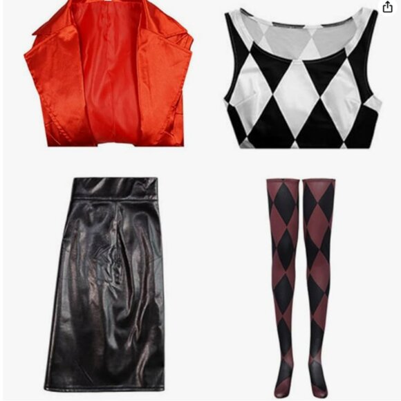 Harleen Quinzel costume halloween party costume Sz L does run small NIP - Picture 6 of 6